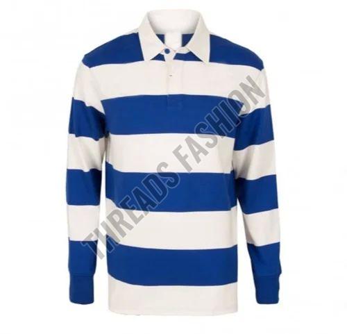 Mens Striped Rugby T Shirt