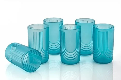 Blue Plastic Glass Set