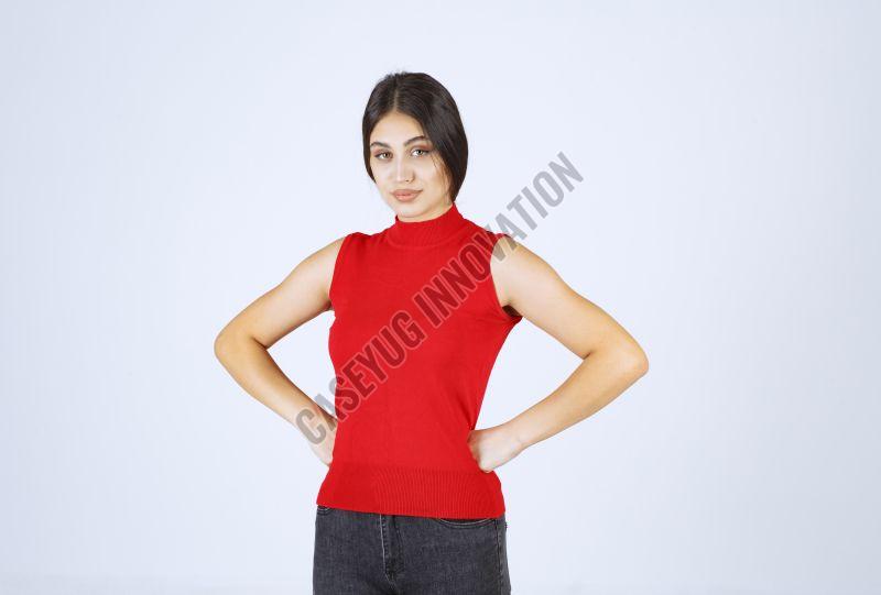 Ladies Plain Sleeveless T Shirt