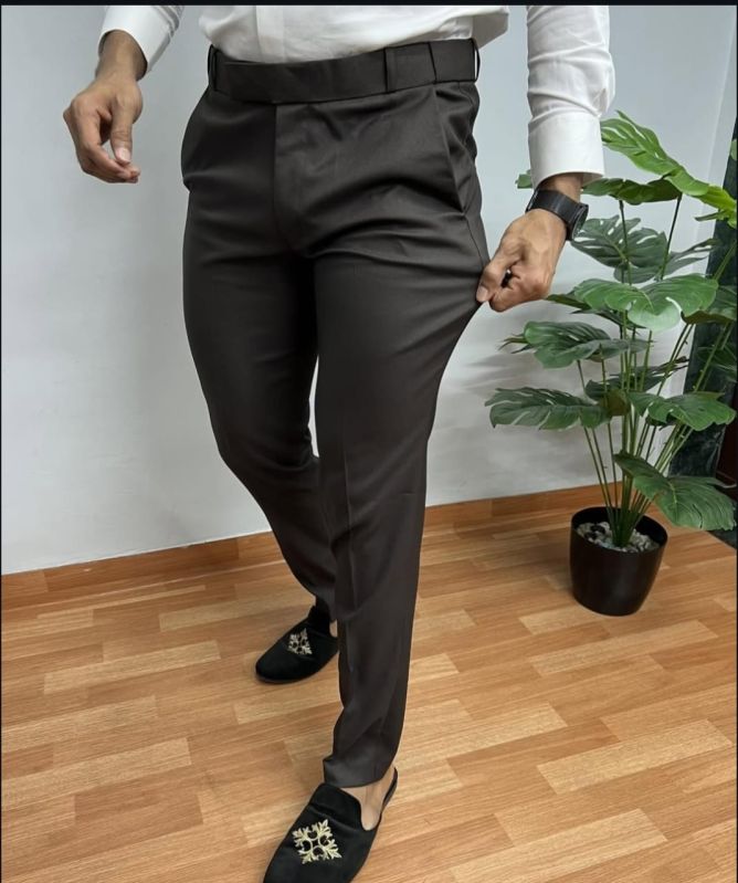 Men Cotton Black Trouser