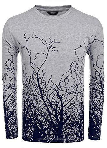 Men Printed  Round Cotton Full Sleeve T Shirt