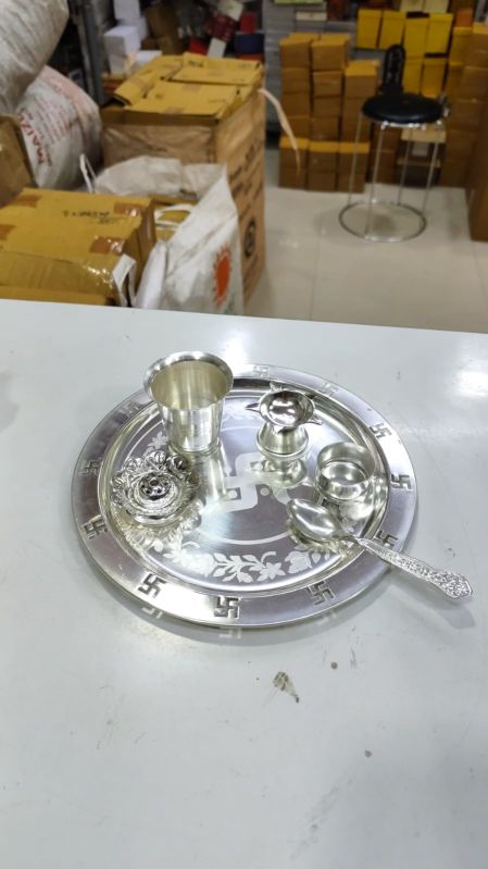 Silver Pooja Thali Set