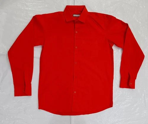 Mens Red Full Sleeves Shirt