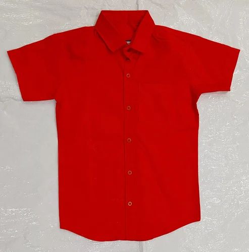 Mens Red Half Sleeves Shirt