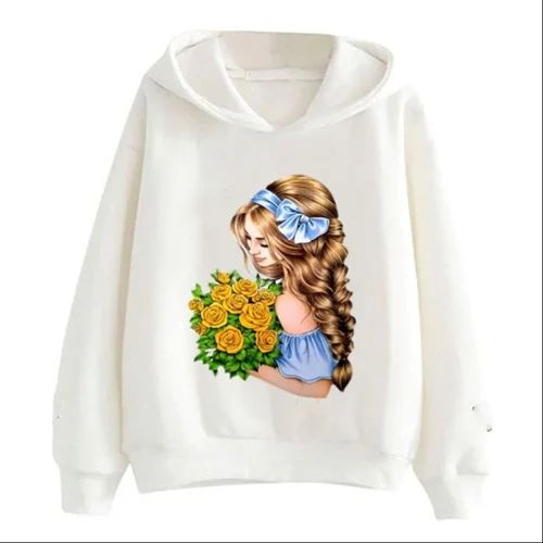 Girls Full Sleeve Printed Hoodies