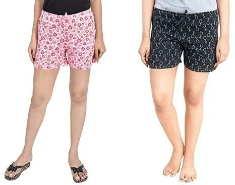 Ladies Cotton Printed Shorts