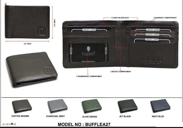 BUFFLEA27 Mens Pure Leather Wallet