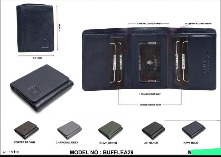 BUFFLEA29 Mens pure Leather Wallet