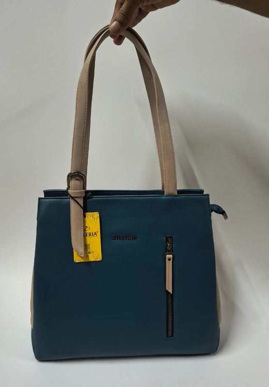 Ladies Dark Blue PU Leather Handbag