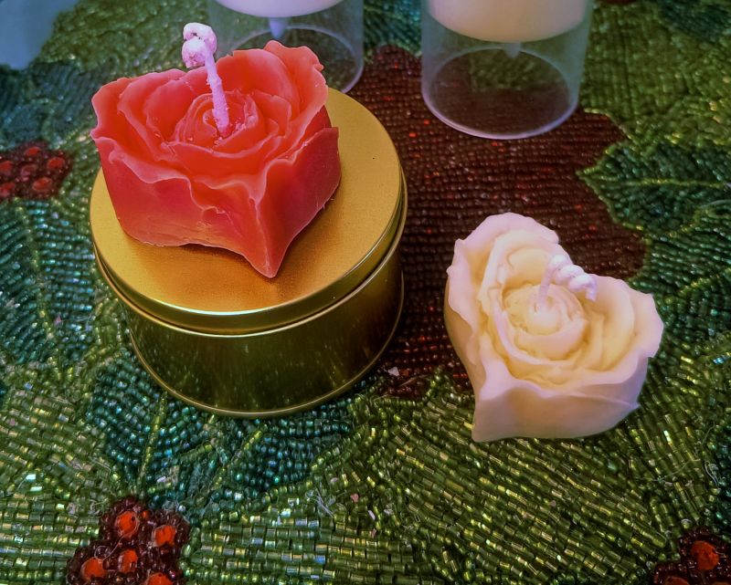 Soy Wax Heart Shaped Rose Candle