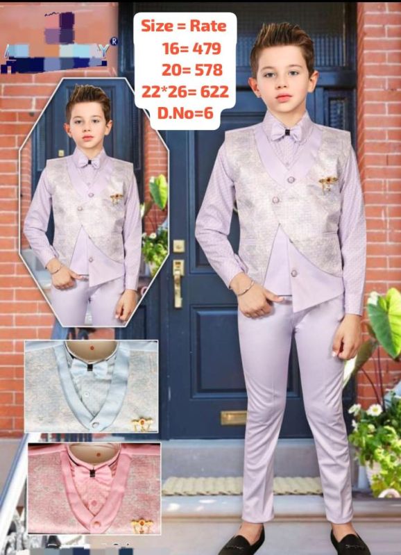 Boys Party Wear Blazer Pant Shirt Set