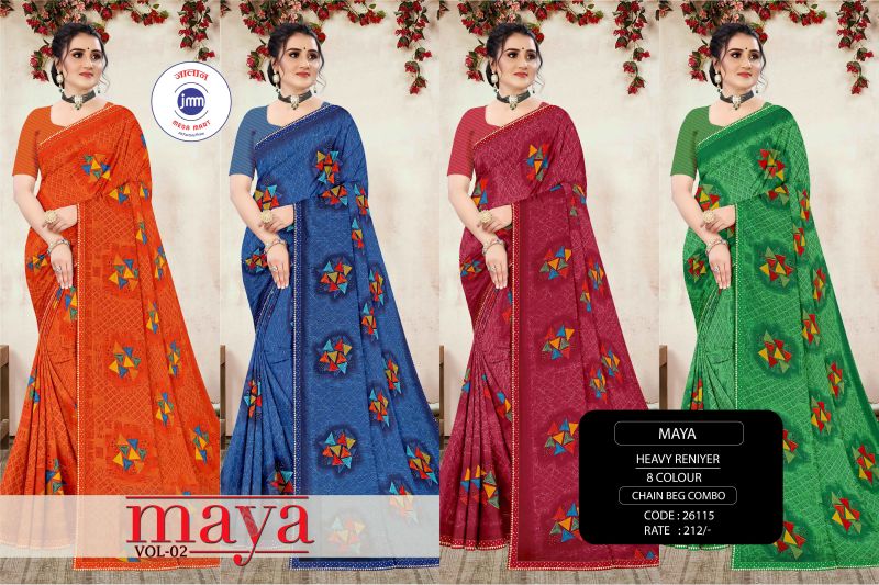 Ladies Maya Digital Printed Satin Saree