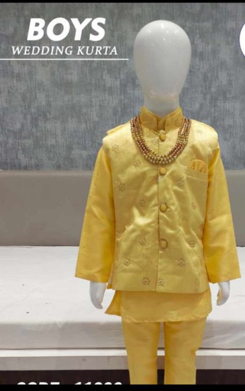 Kids Silk Wedding Kurta Pajam