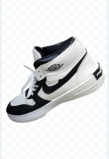 Black and White Mens Flymax Sneaker Shoes