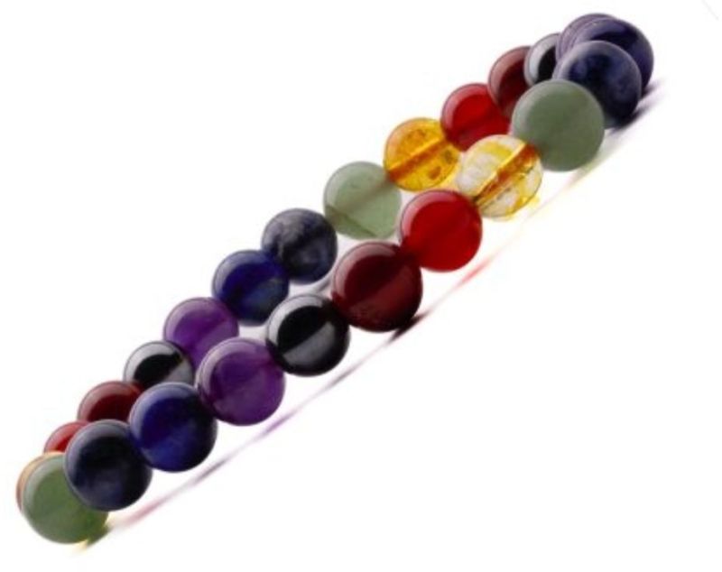 7 Chakra Clear Quartz Bracelet