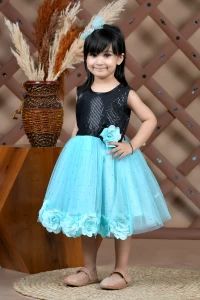 Girls Blue Party Wear Frock