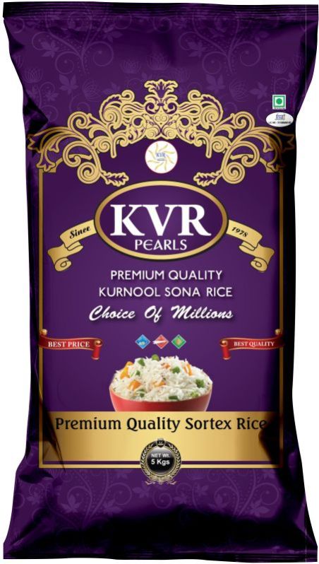 Pearls Sona Masoori Raw Rice 5 kg