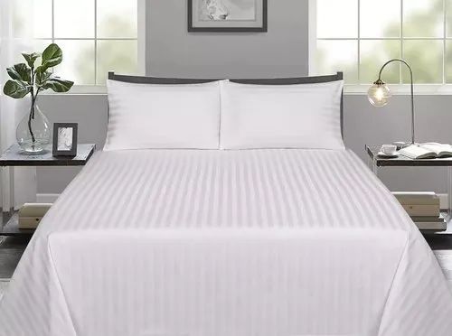 Luxury Cotton White Stripe Bed Sheet