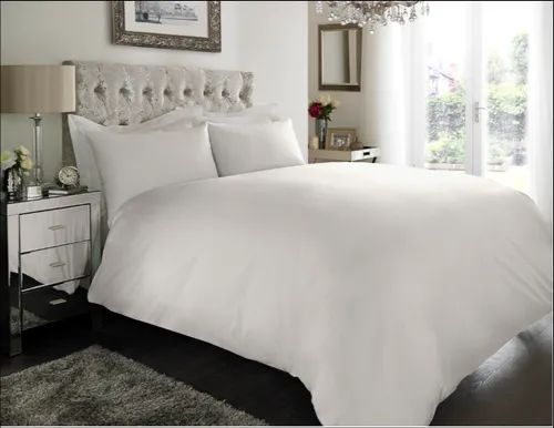 Ultra Luxury Cotton White Plain Bed Sheet