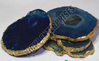 Blue Agate Coaster Set