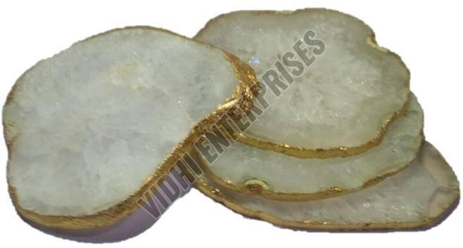 Natural White Agate Coaster Set