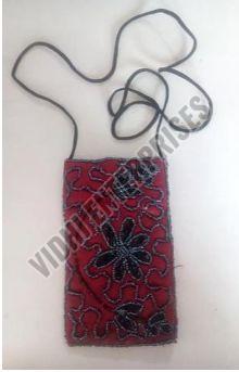 Red Zari Mobile Purse