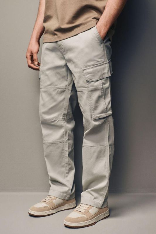 Mens Grey Cargo Pant