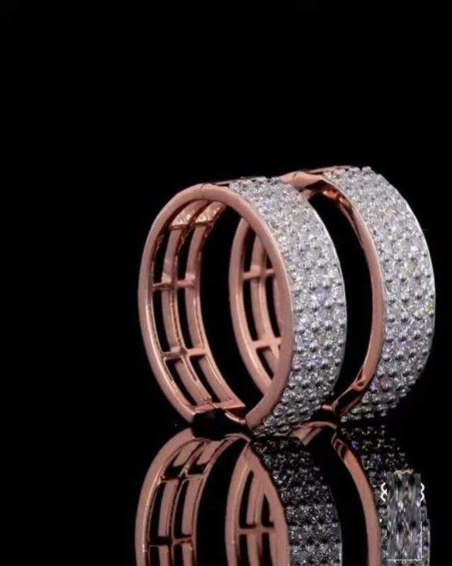 Party Wear Diamond Hoop Earrings
