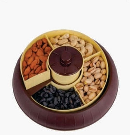 Prachit Plastic Round Revolving Dry Fruit Box