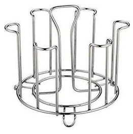 Prachit Stainless Steel Round Glass Stand