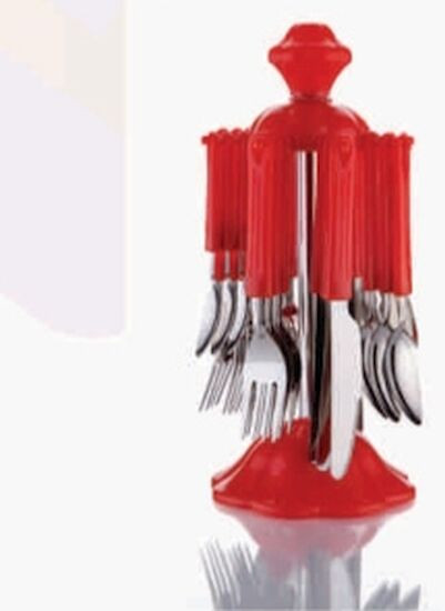 Prachit Star Red Cutlery Set