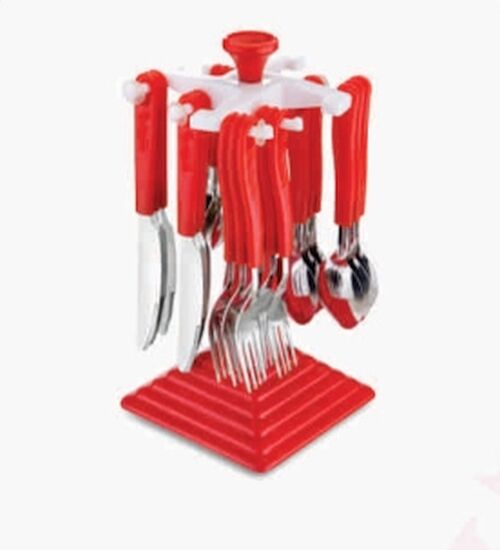 Prachit Swastic Royal Red Cutlery Set