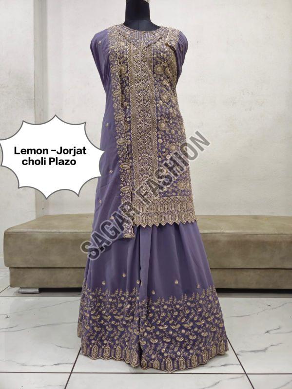 Ladies Lavender Sharara Suit with Dupatta