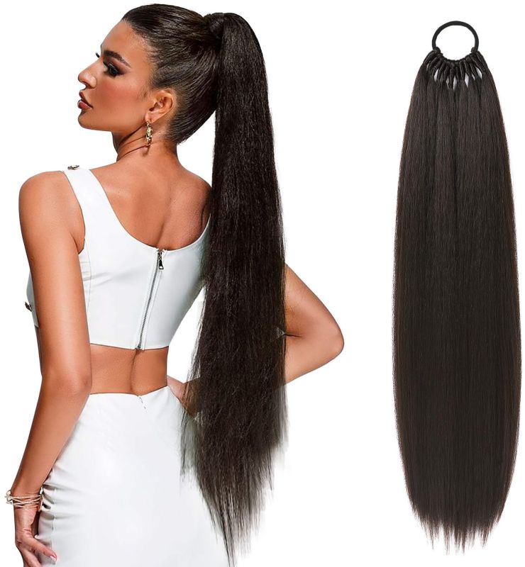 Brown Synthetic Band Ponytail Extension