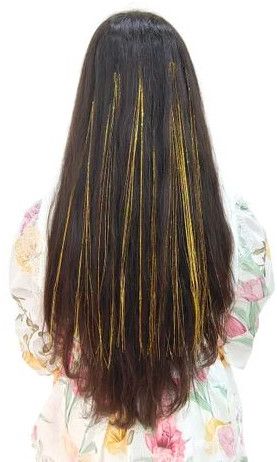 Golden Glitter Synthetic Hair Tinsels