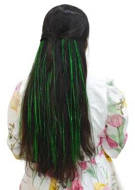 Green Glitter Synthetic Hair Tinsels