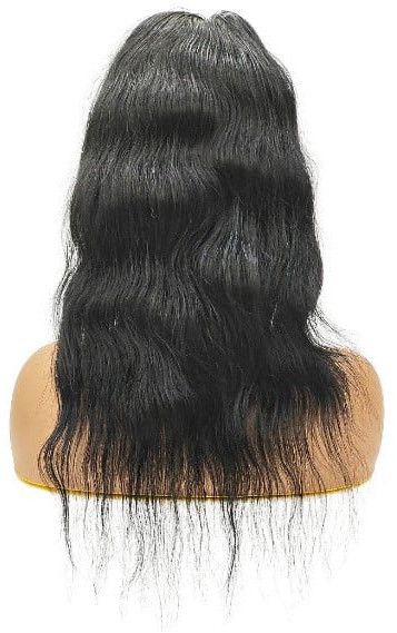 Jet Black Adjustable Real Hair Wig