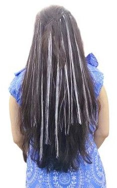 Silver Glitter Synthetic Hair Tinsel