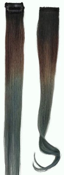 Teal Blue Real Hair One Clip In Streaks