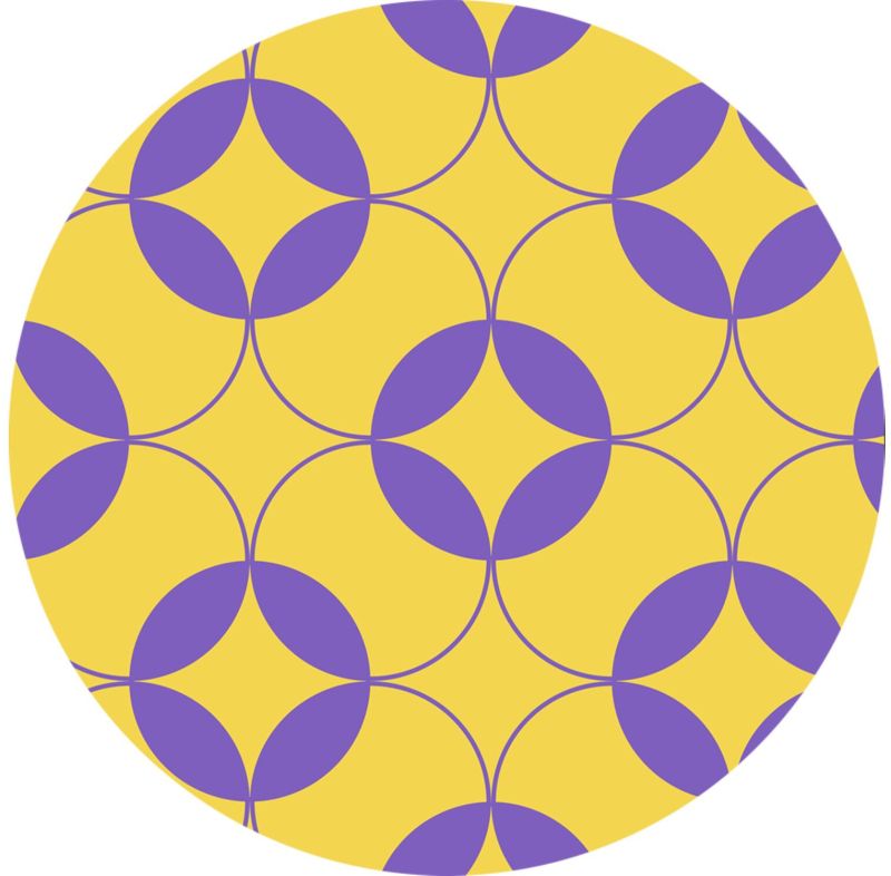 Chic Purple and Yellow Design Geometry Patterned Fabric
