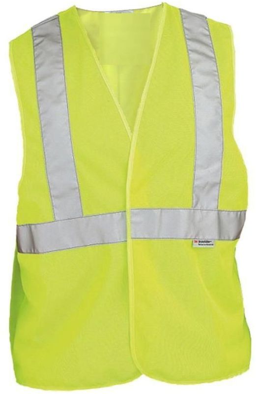 Neon Yellow Nylon Reflective Safety Jacket