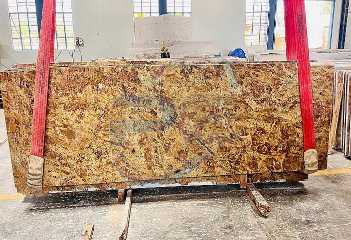 Polished Bhama Gold Granite Slab