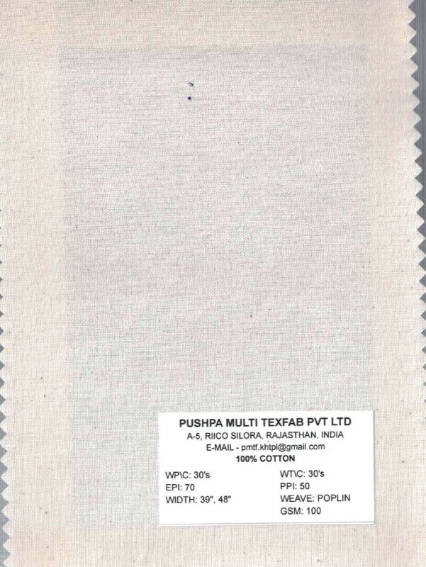 100 GSM Poplin Cotton Fabric
