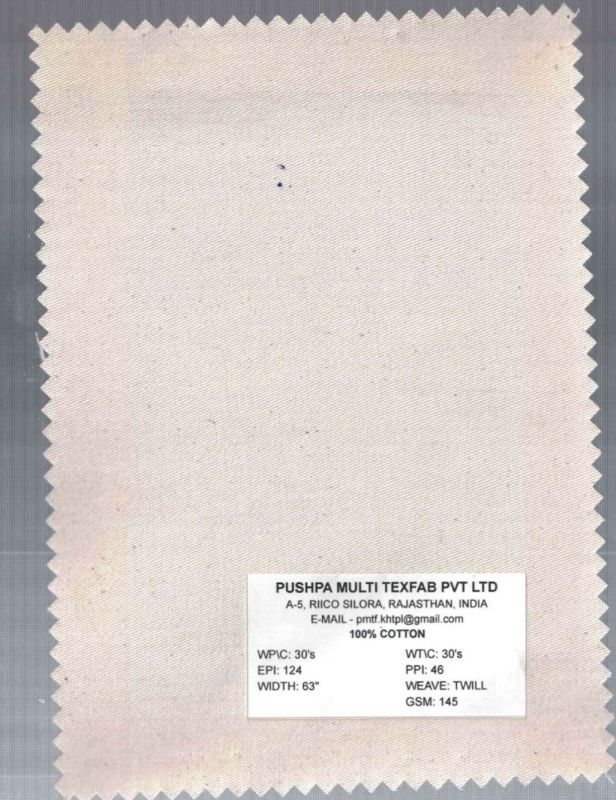 145 GSM Cotton Twill Fabric