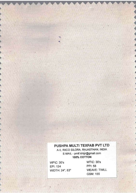 155 GSM Twill Cotton Fabric
