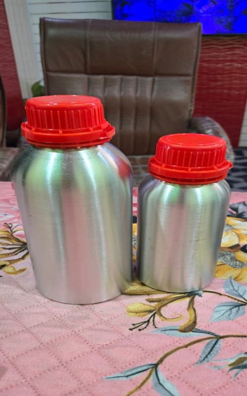 Silver Finished Aluminum Bottle With Red Cap