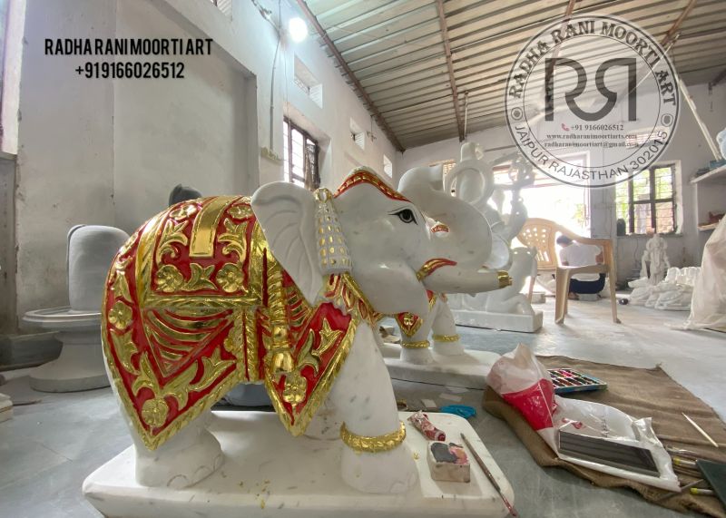 Marble Elephant Idol