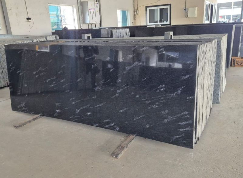 Fish Black Granite Slabs