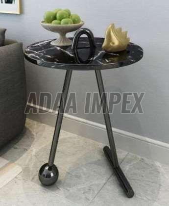 Fancy Glossy Black Top Side Table