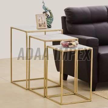 Golden Rectangular Frame Side Table
